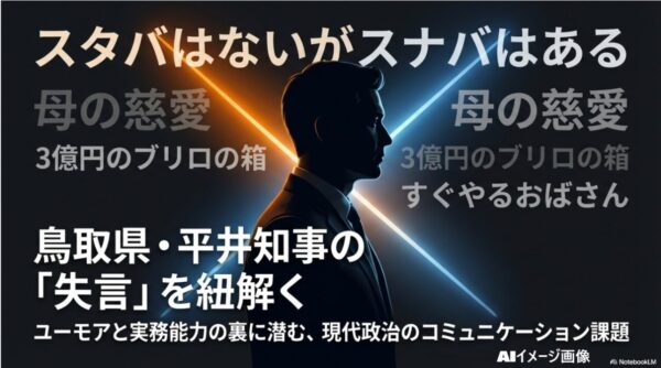 鳥取県平井伸治知事の失言とコミュニケーション課題を紐解く解説記事のメインビジュアル画像